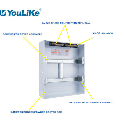 لوحة كهربائية داخلية ثنائية الطور DB عالية الأمان مع غطاء HIPS